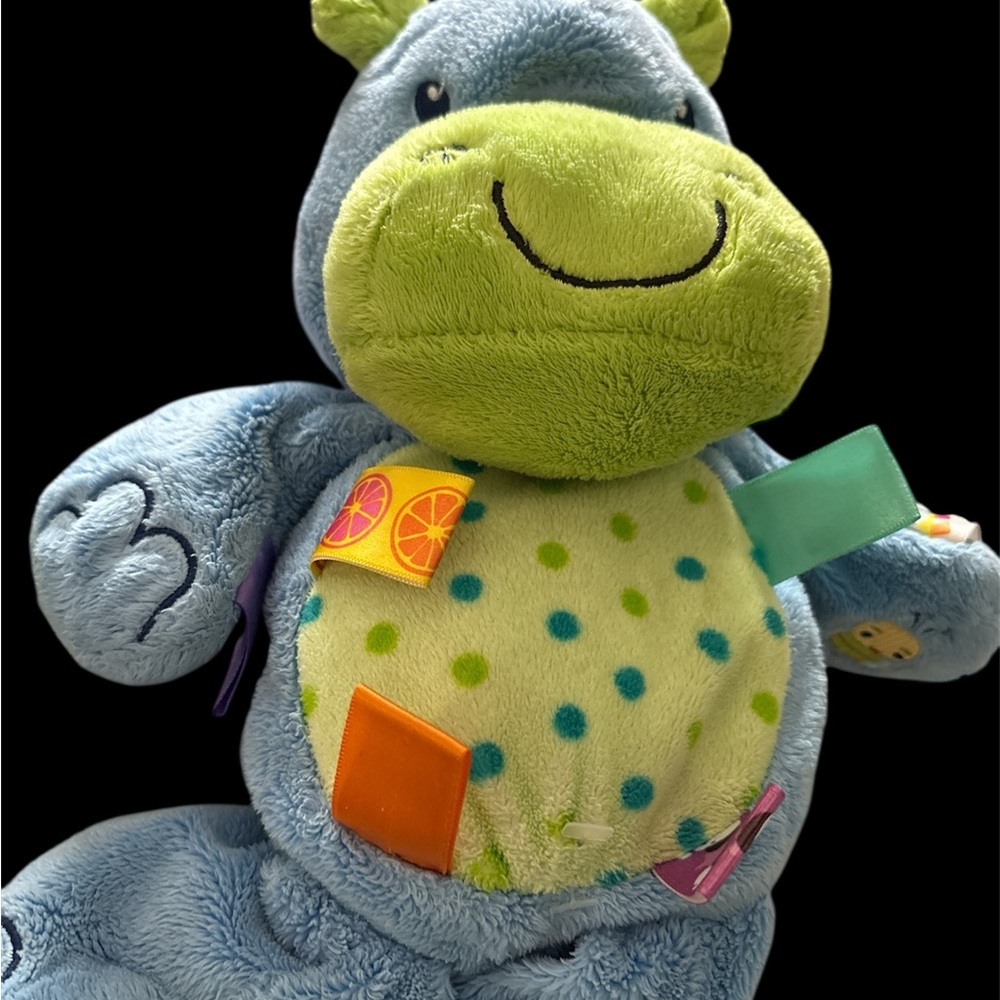 Taggies Blue and Green Hippo Plush Toy